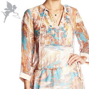 ELLA MOSS Celeste Marble Pleated Top